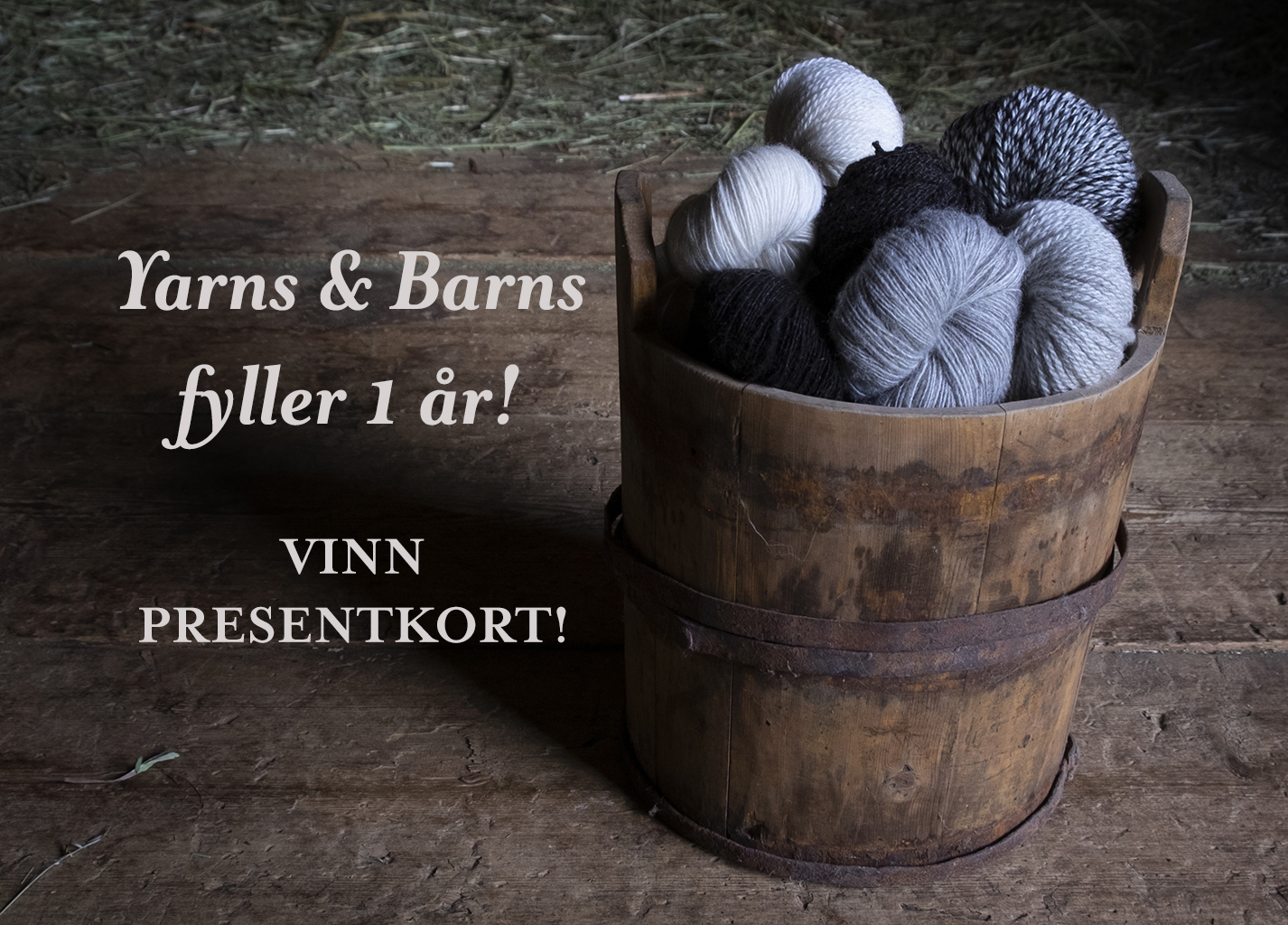 En korg med garn från Yarns & Barns